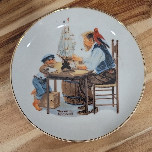 Norman Rockwell Vintage 1984 Ceramic Plate Saucer For A Good Boy - Picture 1 of 4